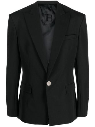 Balmain single-breasted wool blazer - men - Acetate/Viscose/Virgin Wool/Cotton - 48 - Black