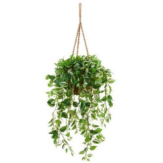 Nearly Natural 51-in Wandering Jew Artificial Plant in Hanging Basket in Green at Nordstrom