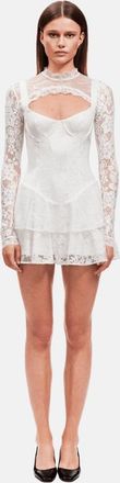 OW Collection Nori Corset Mini Dress in White at Nordstrom, Size X-Small