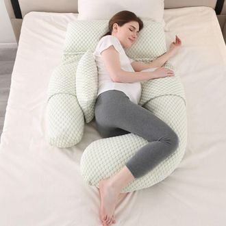 OEM Almohada Ergon&oacute;mica De 360&deg; Para Embarazo, Maternidad Y Lactancia, Alivia El Dolor De Espalda, Lumbar Y Cadera, Ideal Para Dormir De Lado, Con Funda L