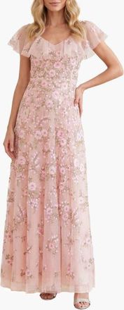 Needle & Thread Eden Rose V-Neck Ankle Gown in Opal/multi at Nordstrom, Size 12