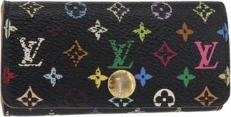 Louis Vuitton Pre-owned Wallets, female, Black, Size: ONE SIZE Pre-owned Canvas Key-Holder