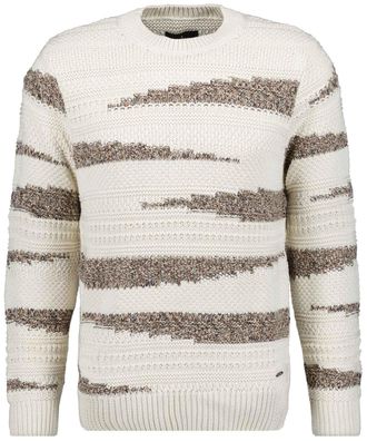 Ragman Rundhalspullover RAGMAN, Herren, Gr. 50, beige (ecru), 100% Baumwolle, ohne Ausschnitt, Pullover Rundhalspullover