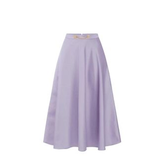 Elisabetta Franchi Midi Skirts, female, Purple, Size: S Duchesse Skirt