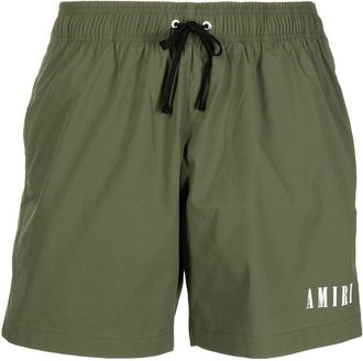 Amiri logo-print swim shorts - men - Elastane/Polyester - S - Green