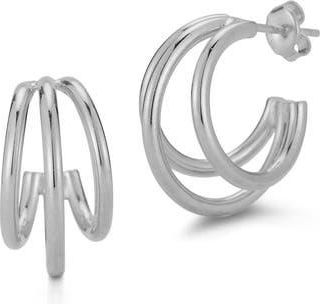 Glaze Jewelry Triple Hoop Earrings in Silver at Nordstrom Rack