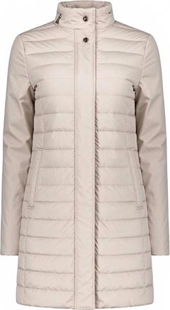 Moorer Womens Mid Length Quilted Down Coat In Pearl