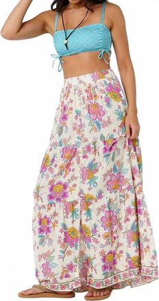Rip Curl Half Moon Bay Button Thru Maxi Skirt In Multicolor