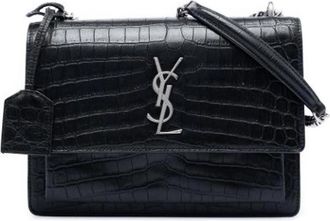 Saint Laurent Pre-owned The Sunset Cross Body Bag - Dames - Vintage Schoudertas - Zwart - ONE Size - Leer - Vintage
