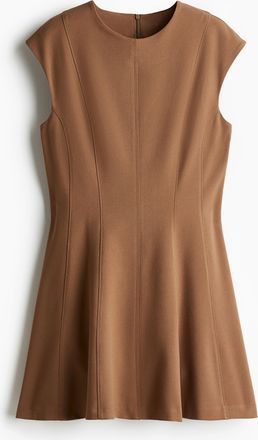 H&M Ausgestelltes Twill-Kleid - Beige