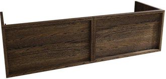 Saniclass Holz Frame Badkamermeubelset - 140x45x40cm - keramische wastafel wit - 2 wasbakken - zonder kraangaten - 2 lades - Charcoal