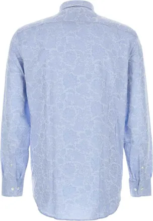 Etro Mens Wear Shirt Blue Cotton
