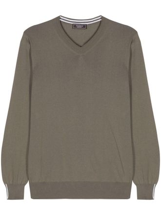 PESERICO fine-ribbed cotton jumper - men - Cotton - 50 - Green