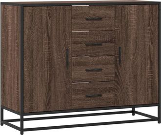 vidaXL Aparador De Madera De Ingenier&iacute;a Marr&oacute;n Roble 92x35x76 Cm Vidaxl