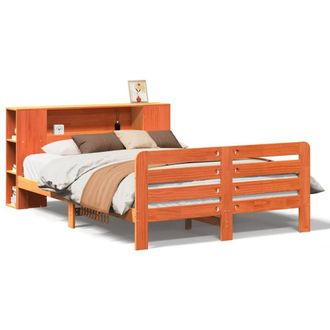 Berkfield Home Bed Frame Frame Wax Brown 150x200 cm King Size Solid Wood Pine
