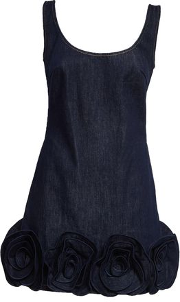 Self Portrait Indigo Denim Corsage Mini Dress
