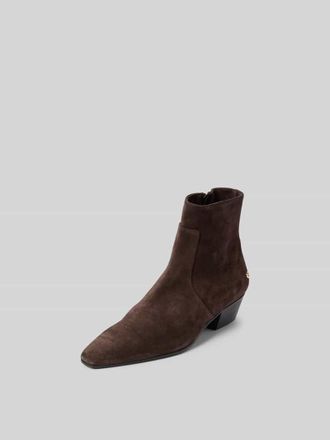 Anine Bing Stiefeletten mit Logo-Applikation in Dunkelbraun, Gr&ouml;&szlig;e 37