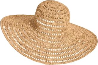 Ibeliv Breedgerande- opvouwbare raffia hoed - Dames - Hoeden - Beige - ONE Size - Accessoires