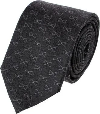 Trafalgar Store Signature Logo Silk Novelty Necktie in Black at Nordstrom