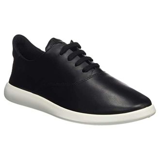 Ecco Ecco Minimalist Leather Womens Lace Up Trainers - Black - Size:UK 5-5.5