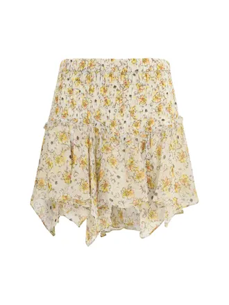 Isabel Marant Womens Skirt Fiala Light Yellow-Ecru Viscose Yellow/ecru