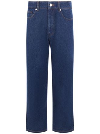Maison Kitsun&eacute; straight-leg jeans - men - Cotton - 28 - Blue