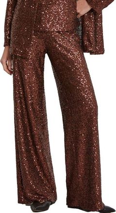 ottod'Ame Palazzo Trousers With Sequins in Bronze at Nordstrom, Size 38 It