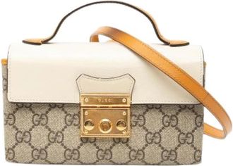 Gucci Pre-owned Canvas gucci-bags - Dames - Vintage Mini Tas - Beige - ONE Size - Vintage