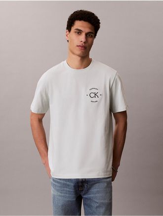 Calvin Klein Jeans Calvin Klein Mens Logo Circle Graphic Classic T-Shirt - Light/Pastel Green - XL