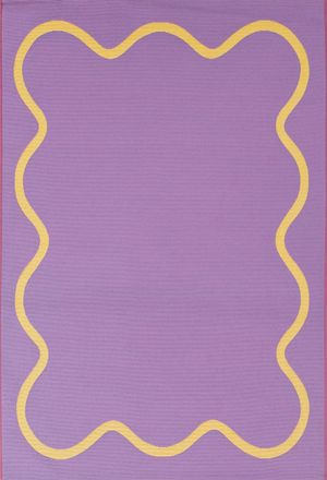 Nazar Rugs Alfombra para interior/exterior ondulada violeta 120x180 cm