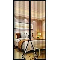 OEM Mosquitera Magn&eacute;tica Para Ventanas Y Puertas De 90 X 210 Cm - Malla Resistente Al Viento - Instalaci&oacute;n Sin Taladros - Color Negro