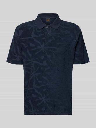 Boss Orange by Hugo Boss BOSS Orange Regular Fit Poloshirt aus Baumwoll-Mix Modell PE_FLOWER in Marine, Gr&ouml;&szlig;e XXXL