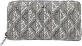 Dior Gray Coated Canvas Leather Long Wallet (Bi-Fold) (Pre-Owned)