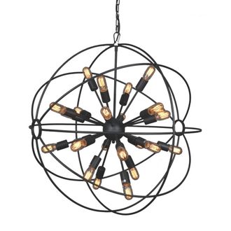 Signature L&aacute;mpara de ara&ntilde;a redonda de metal gris D.100 cm