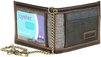Troop London TRP0401 Urban Security Travel Wallet Bi-fold with Chain and ID Card Window Grey