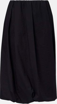 Brunello Cucinelli Gonna midi in misto cotone arricciato