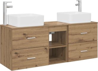vidaXL Juego De Muebles De Ba&ntilde;o 3 Uds. Roble Artisan 49,5 X 41 X 63 Cm Vidaxl