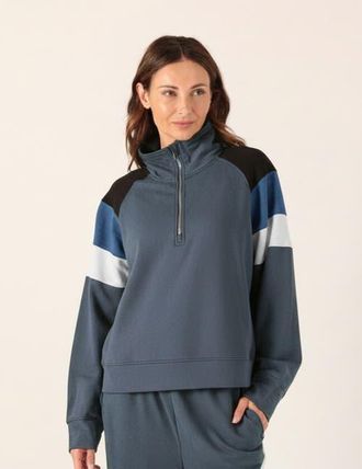 Glyder Daily Scuba Knit 1/4 Zip Up Jacket in Slate Colorblock at Nordstrom, Size X-Large