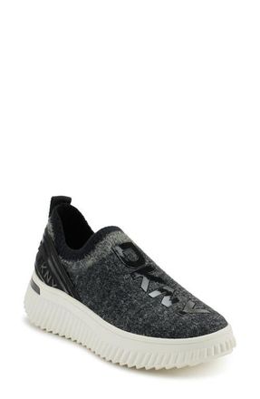 DKNY Leighton Platform Sneaker in Black/Light Grey at Nordstrom, Size 9.5