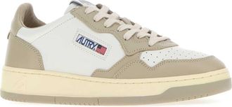 Autry Mens Two-Tone Leather Medalist Sneakers Leatleatwhtfeather