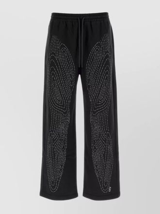 Off-white cotton wide-leg joggers