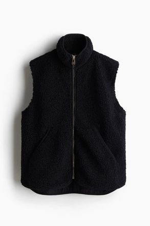H&M Teddy Gilet in Black at Nordstrom, Size Xx-Small
