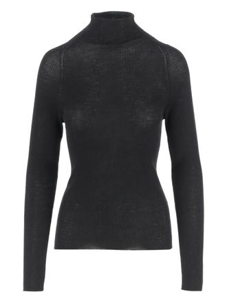 Aspesi Geribbelde coltrui - Zwart