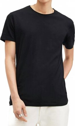AllSaints Figure Crew Neck Raw Edge T-Shirt In Jet Black