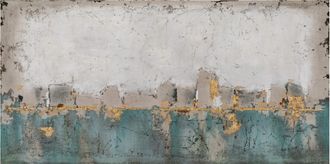 Schubiger M&ouml;bel Bild Abstrakte Farbkomposition in Blau und Gold 1