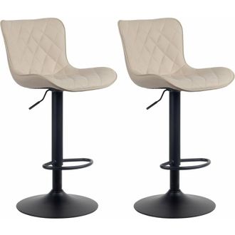 Clp Set De 2 Taburetes De Bar Emma Crema Simil Cuero