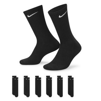 Nike Mens Everyday Cushioned Training Crew Socks (6 Pairs) in Black | SX7666-010
