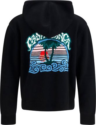 Casablanca Mens Palm Tree Hoodie Merino Wool Ovis Aries Sweatshirts Sweater