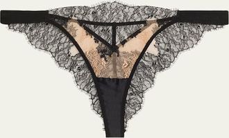 Livy Nuit Blanche Two-Tone Lace Tanga