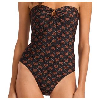 Seafolly Batik Bloom Bandeau One Piece Badeanzug f&uuml;r Damen | schwarz
